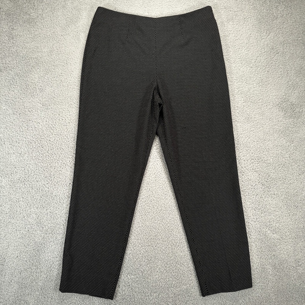 Tommy Hilfiger Pants Womens 12 Black White Polka Dot High Rise Career Office